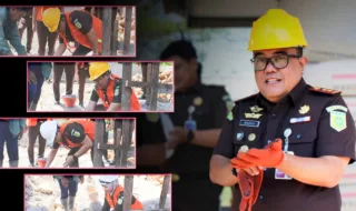 Kajari Takalar Letakkan Batu Pertama Pembangunan Rumah Dinas Pegawai