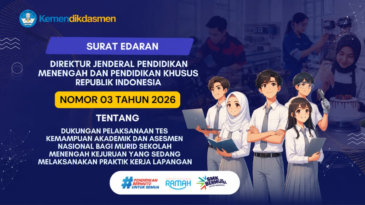 Ilustrasi murid SMK mengikuti asesmen saat menjalani PKL