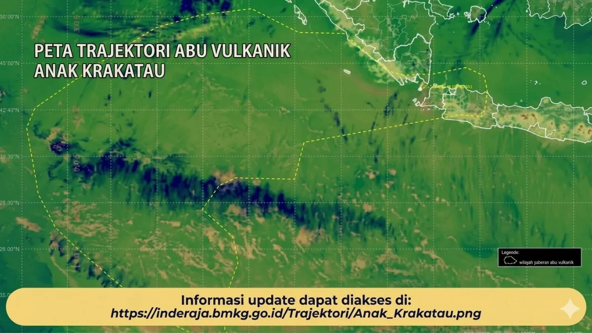 Erupsi Gunung Anak Krakatau dan sebaran abu vulkanik pada 6 September 2026