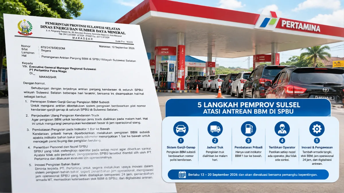 “Surat Dinas ESDM Sulsel mengatur lima langkah penanganan antrean BBM”